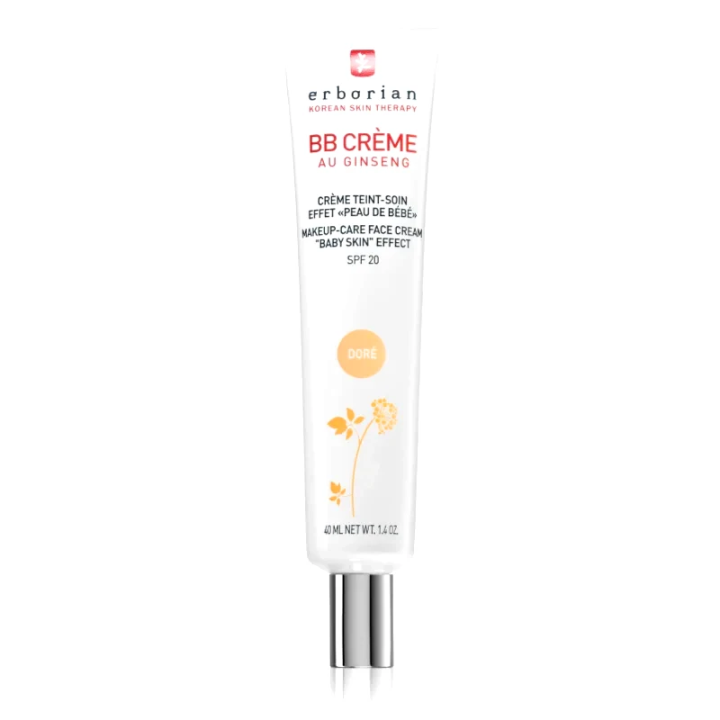 Erborian Erborian BB Cream κρέμα με χρώμα για άψογη εμφάνιση της επιδερμίδας SPF 20 μεγάλη συσκευασία απόχρωση Doré 40 μλ