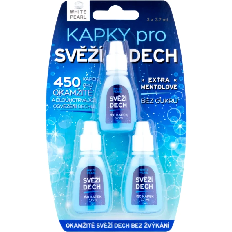 White Pearl White Pearl Dental Care σταγόνες για δροσερή αναπνοή 3 x 3.7 ml