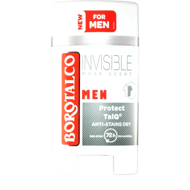 Borotalco Borotalco MEN Invisible αποσμητικό ρολλ-ον κατά των λευκών και κίτρινων κηλίδων για άντρες αρώματα Musk Scent 40 μλ