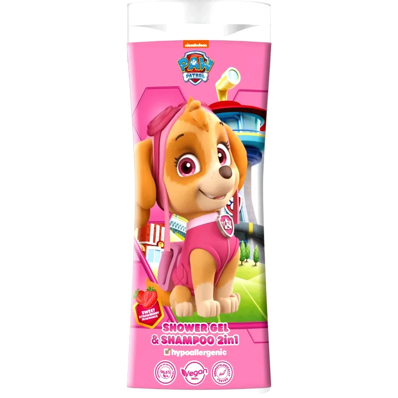 Nickelodeon Nickelodeon Paw Patrol Shower gel& Shampoo 2in1 σαμπουάν και αφρόλουτρο για παιδιά Strawberry 300 ml