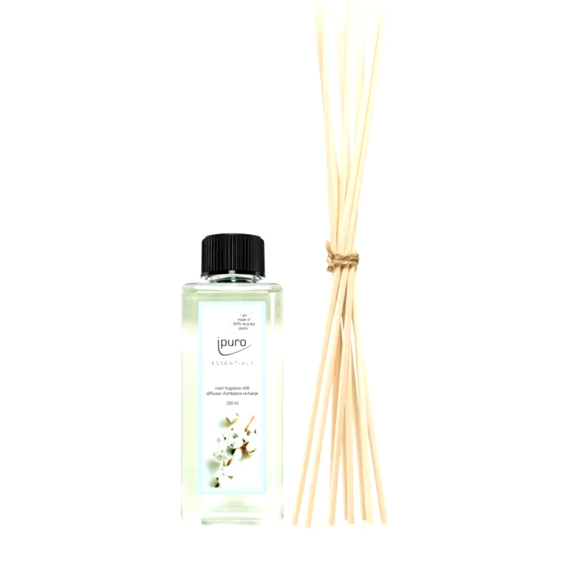 ipuro ipuro Essentials Cotton Fields ανταλλακτικό για διαχυτές αρώματος + Ανταλλακτικά στικς για τους διαχυτές αρωμάτων 200 μλ
