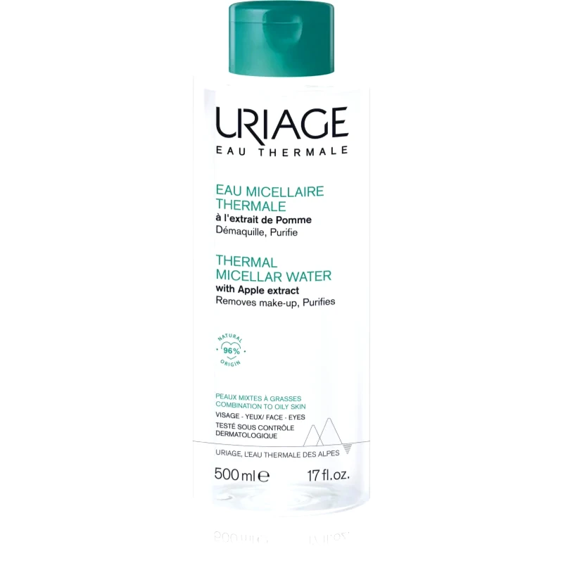 Uriage Uriage Hygiène Thermal Micellar Water - Combination to Oily Skin μικυλλιακό καθαριστικό νερό για μικτό έως λιπαρό δέρμα 500 ml