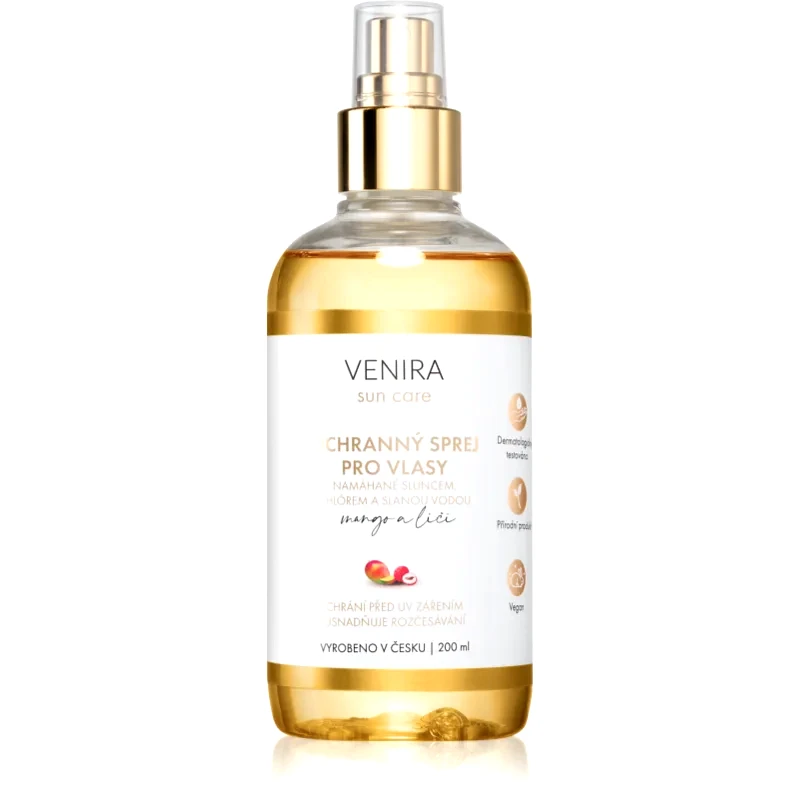 Venira Venira Protective Hair Spray προστατευτικό σπρέι για μαλλιά ταλαιπωρημένα από τον ήλιο με άρωμα Mango and Lychee 200 ml