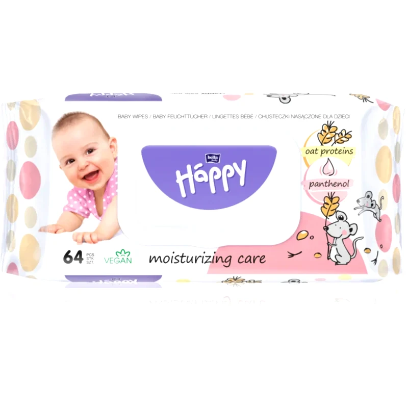 Bella Baby Happy BELLA Baby Happy Oat proteins and Panthenol υγρά μαντηλάκια καθαρισμού για παιδιά 64 τμχ