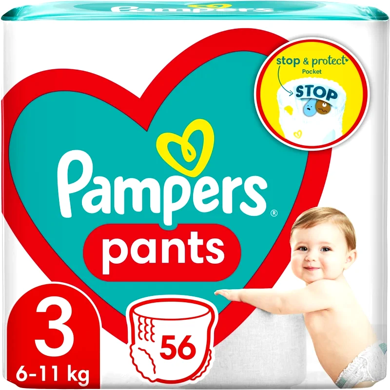 Pampers Pampers Pants Size 3 πάνα - βρακάκι μιας χρήσης 6-11 kg 56 τμχ