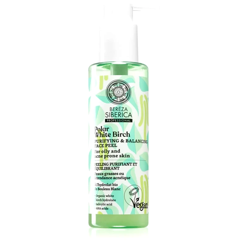 Natura Siberica Natura Siberica Polar White Birch καθαριστικό απολεπιστικό τζελ για λιπαρή και προβληματική επιδερμίδα 145 ml