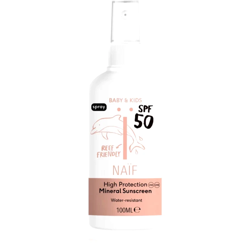 Naif Naif Baby & Kids Mineral Sunscreen SPF 50 αντηλιακό σπρέι για παιδιά από τη γέννηση 100 ml