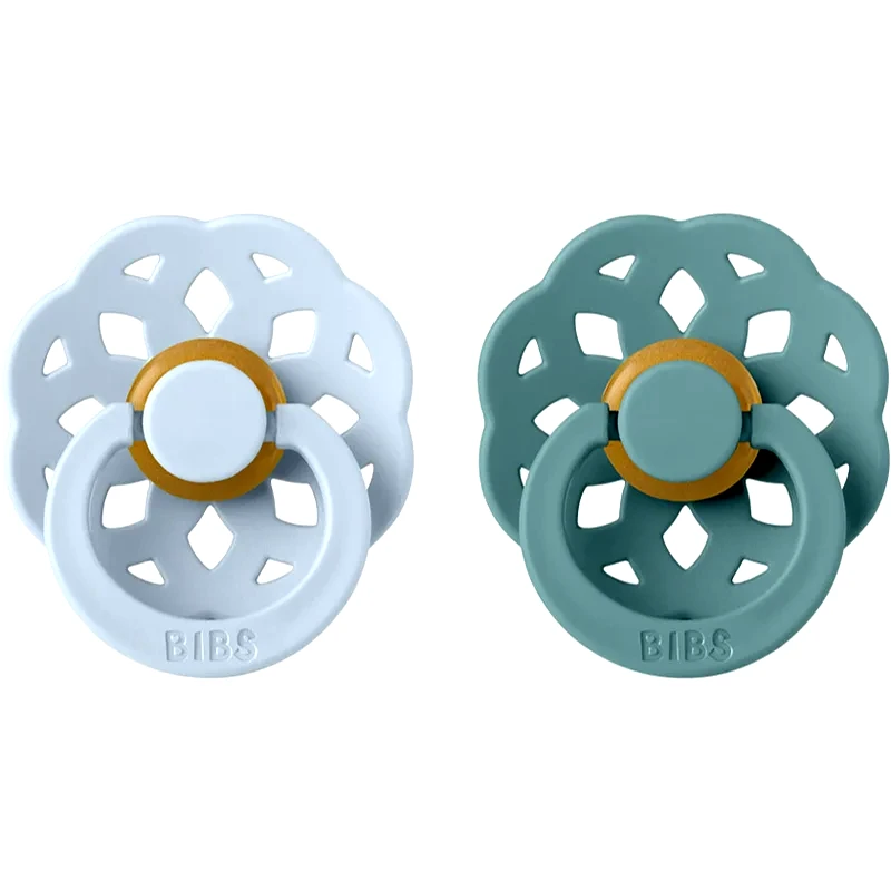 BIBS BIBS Boheme Natural Rubber Size 2: 6+ months πιπίλα Baby Blue / Island Sea 2 τμχ
