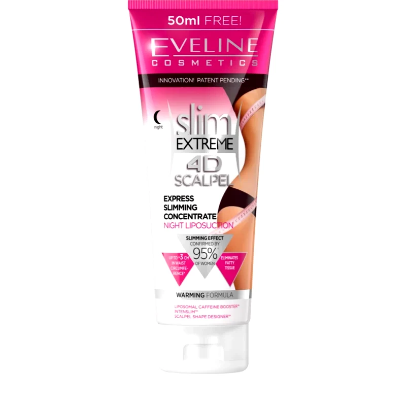 Eveline Cosmetics Eveline Cosmetics Slim Extreme 4D Scalpel σούπερ συμπυκνωμένος ορός νύχτας με θερμαντική επίδραση 250 ml