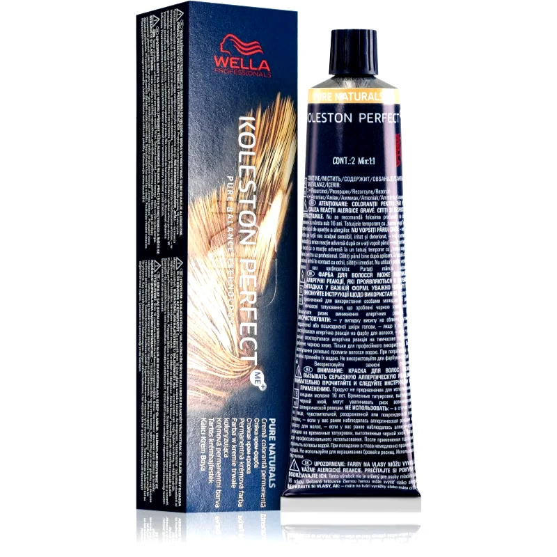 Wella Professionals Wella Professionals Koleston Perfect ME+ Pure Naturals μόνιμη βαφή μαλλιών απόχρωση 8/07 60 ml