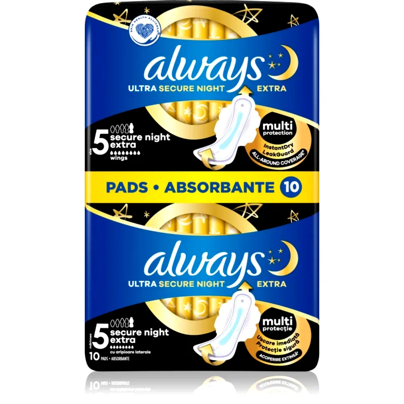 Always Always Ultra Secure Night Extra σερβιέτες 10 τμχ