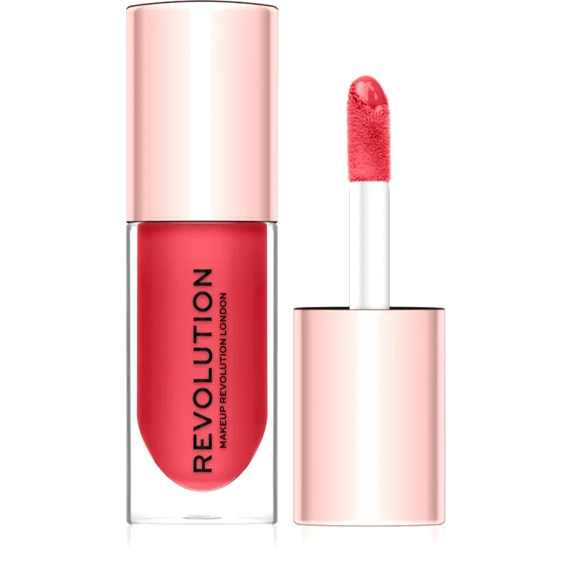 Makeup Revolution Makeup Revolution Pout Bomb λιπ γκλος χειλιών για μεγαλύτερο όγκο με υψηλή λάμψη απόχρωση Peachy 4.6 ml