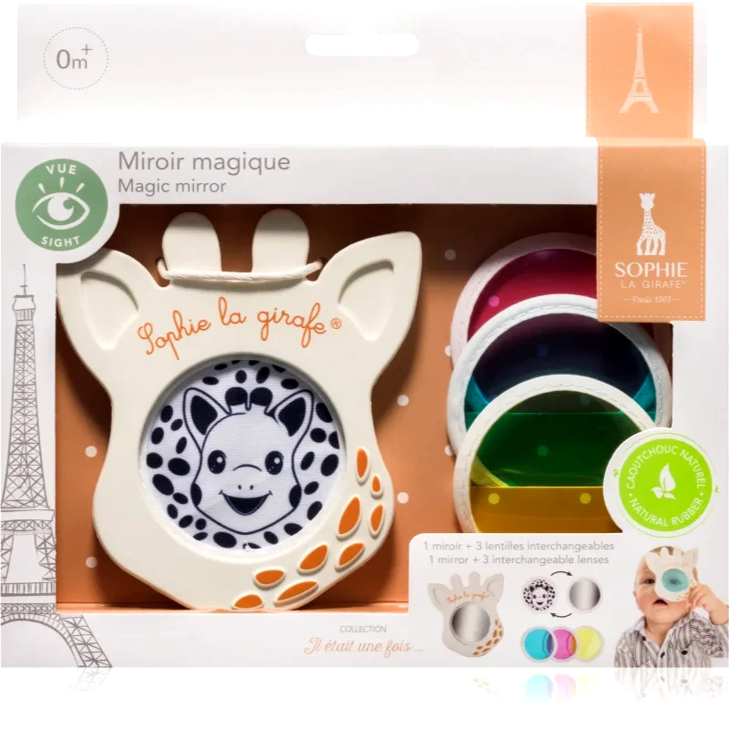 Sophie La Girafe Sophie La Girafe Vulli Magic Mirror καθρεπτάκι για παιδιά από τη γέννηση Blue, Pink, Yellow 3 τμχ