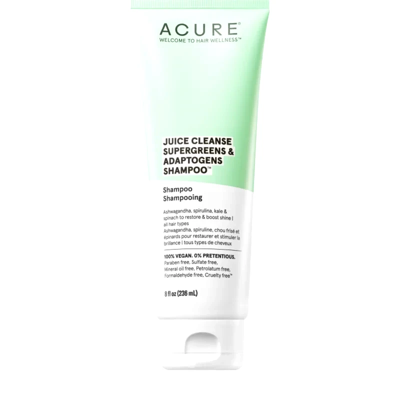 ACURE ACURE Juice Cleanse Supergreens & Adaptogens ενεργοποιητικό σαμπουάν για ταλαιπωρημένα μαλλιά και το δέρμα του κεφαλιού 236 ml