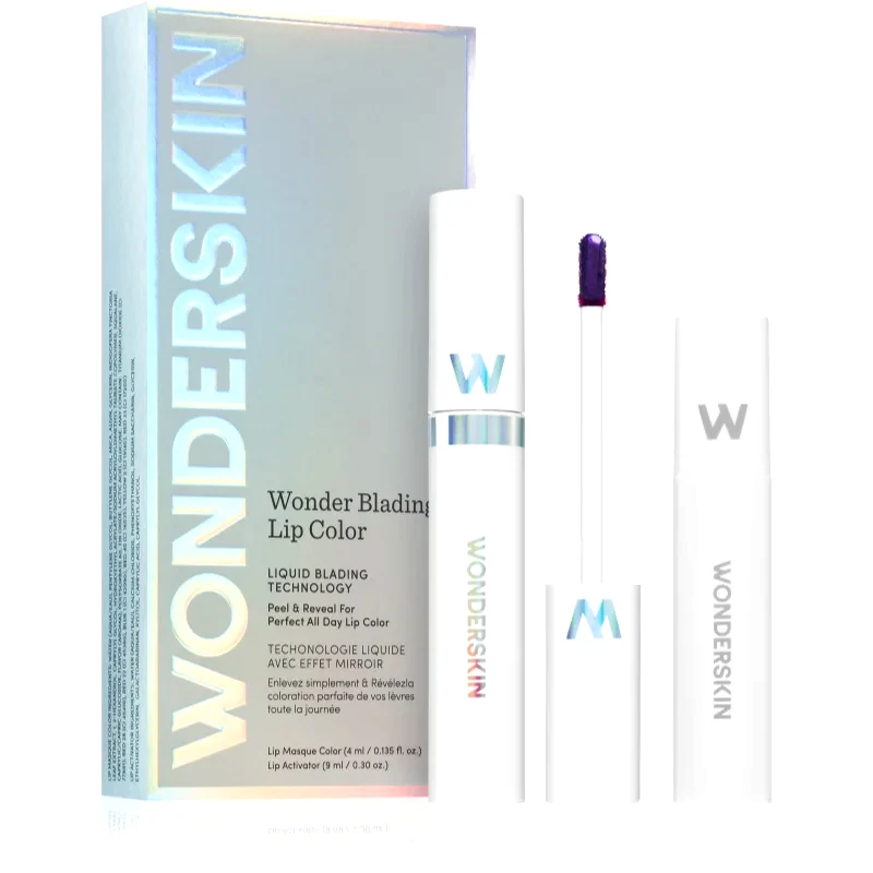 WONDERSKIN WONDERSKIN Wonder Blading Lip Stain Kit κραγιόν που ξεφλουδίζεται + ενεργοποιητής απόχρωση Hayley 4 ml