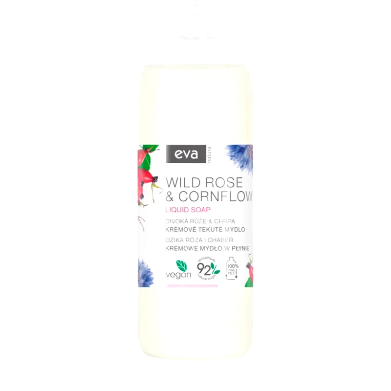 Eva Natura Eva Natura Wild rose & Cornflower κρεμώδες ρευστό σαπούνι για τα χέρια ανταλλακτική γέμιση 1000 ml