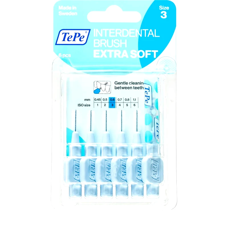 TePe TePe Interdental Brush Extra Soft μεσοδόντια βουρτσάκια 0,6 mm 6 τμχ
