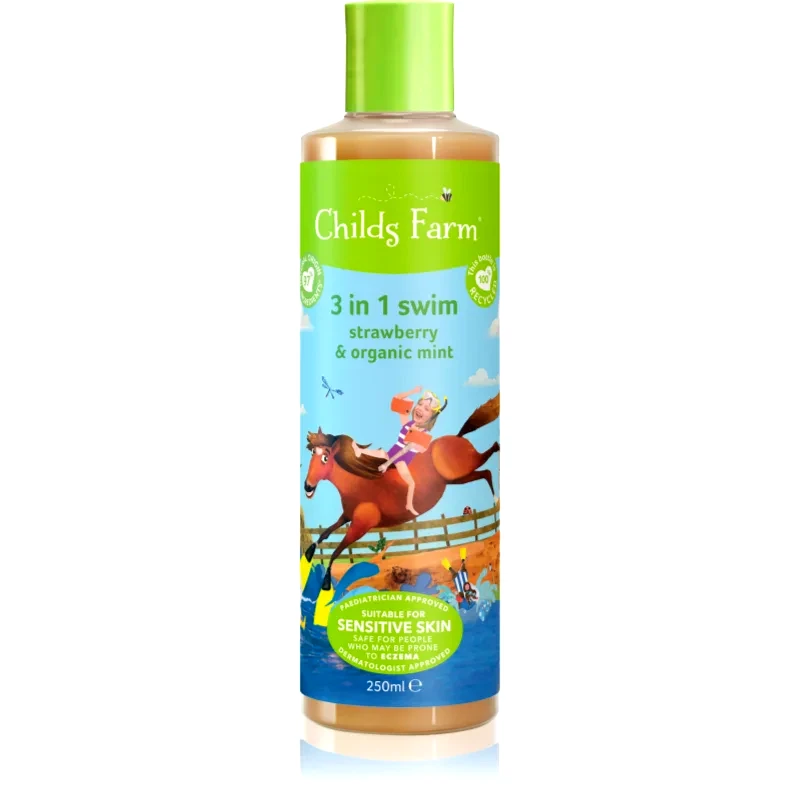 Childs Farm Childs Farm 3 in 1 Swim Strawberry & Organic Mint 3 σε 1 σαμπουάν, μαλακτικό και τζελ για ντους για παιδιά 250 ml