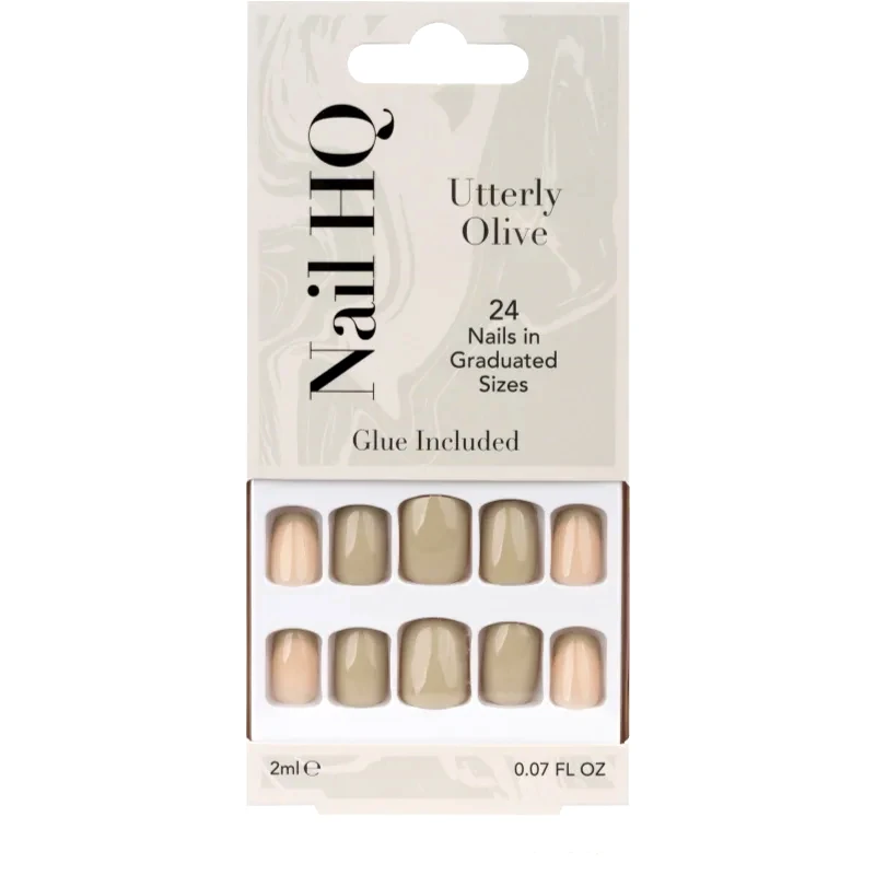 Nail HQ Nail HQ Square Ψεύτικα νύχια Utterly Olive 24 τμχ