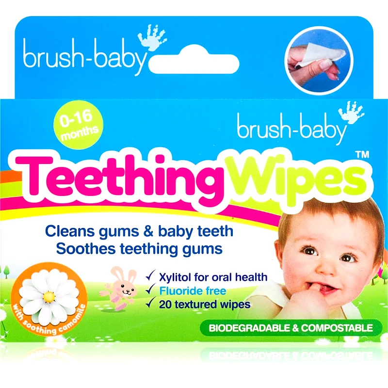 Brush Baby Brush Baby Applemint μαντηλάκια για δόντια για παιδιά 20 τμχ