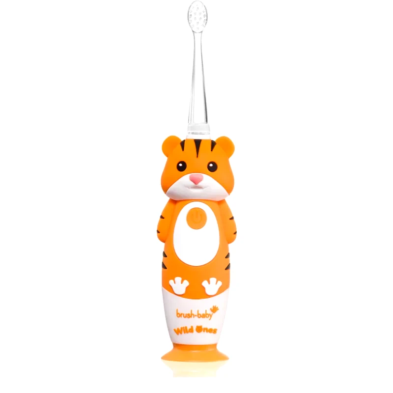 Brush Baby Brush Baby WildOnes WildOne ηλεκτρική οδοντόβουρτσα +2 κεφαλές αντικατάστασης για παιδιά Tiger 1 τμχ