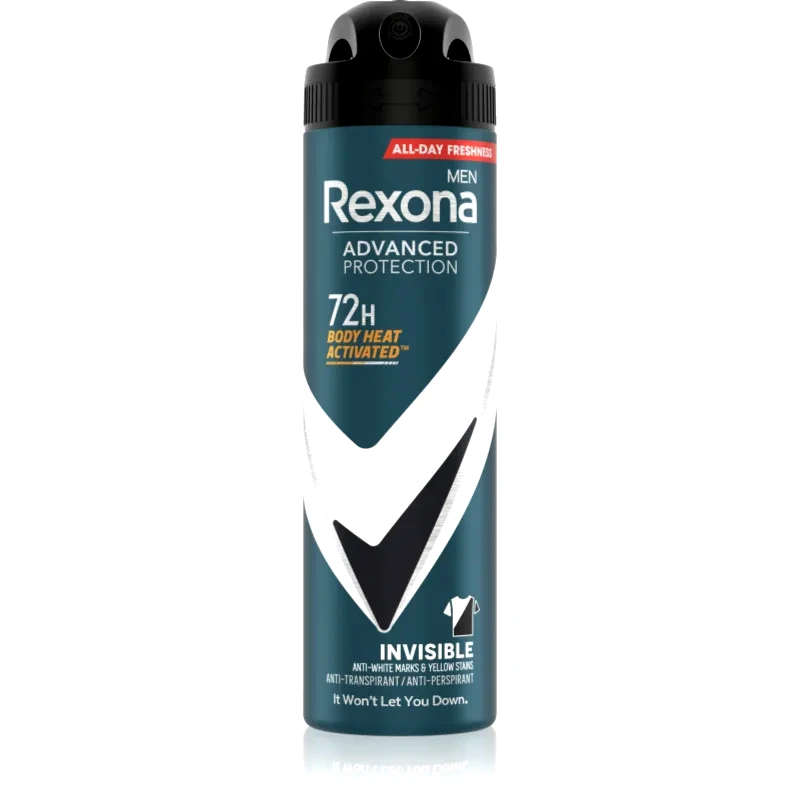 Rexona Rexona Men Advanced Protection αντιιδρωτικό κατά των λευκών και κίτρινων κηλίδων 72 ώρες για άντρες Invisible 150 ml