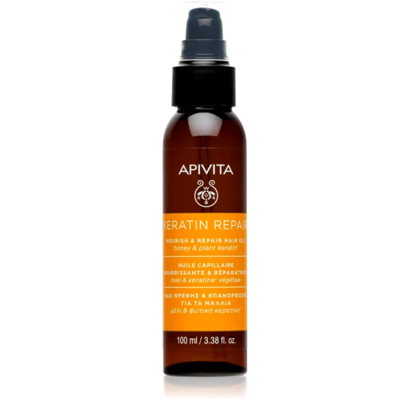 Apivita Apivita Keratin Repair Nourish Repair Hair Oil λάδι για τα μαλλιά για ξηρά και κατεστραμμένα μαλλιά 100 ml