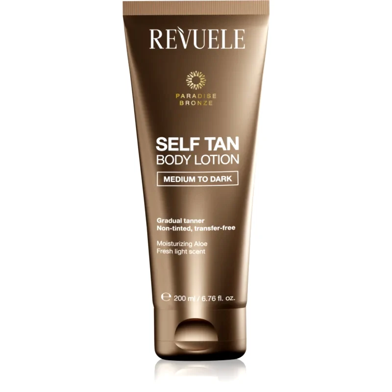 Revuele Revuele Paradise Bronze Self Tan Body Lotion γαλάκτωμα αυτομαυρίσματος για σταδιακό μαύρισμα απόχρωση Medium To Dark 200 ml