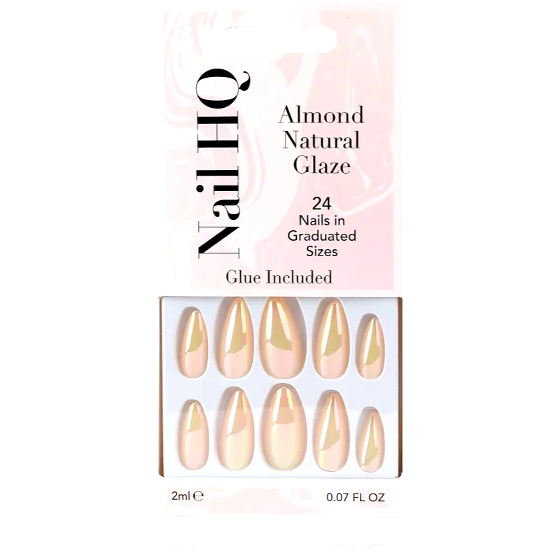 Nail HQ Nail HQ Almond Ψεύτικα νύχια Natural Glaze 24 τμχ