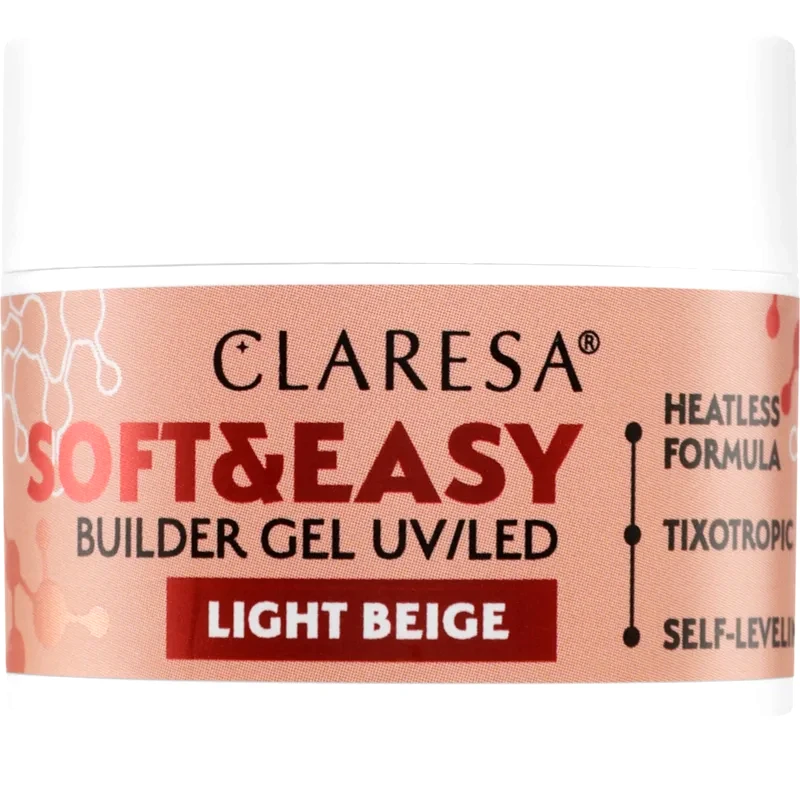 Claresa Claresa Soft&Easy Builder Gel Βάση για τα νύχια σε μορφή τζελ Για τα νύχια απόχρωση Light Beige 12 γρ