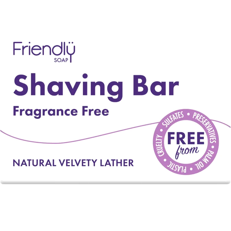 Friendly Soap Friendly Soap Shaving Bar Fragrance Free φυσικό σαπούνι για το ξύρισμα χωρίς άρωμα 95 γρ