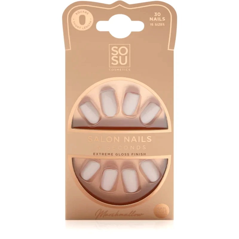 SOSU Cosmetics SOSU Cosmetics Salon Nails Ψεύτικα νύχια απόχρωση Marshmallow 30 τμχ