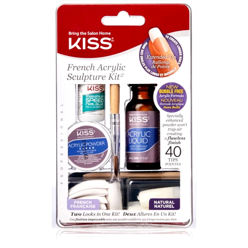 KISS KISS French Acrylic Sculpture Kit Σετ για γαλλικό μανικούρ 40 τμχ