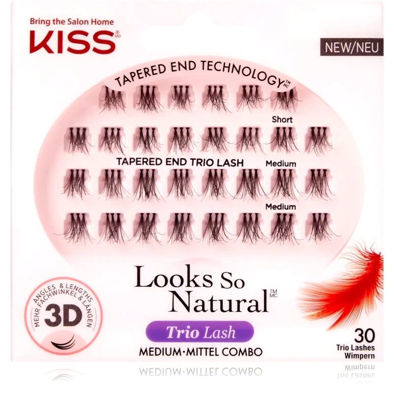 KISS KISS Look So Natural αυτοκόλητες βλεφαρίδες σε τουφάκια με κόμπο Lavish 30 τμχ