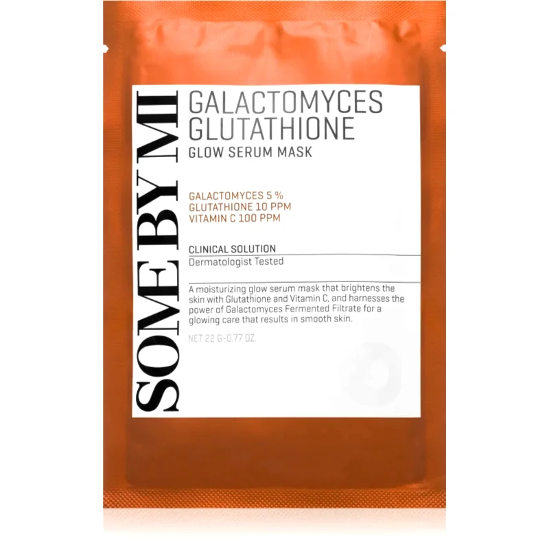 Some By Mi Some By Mi Galactomyces Glutathione Glow Serum Mask λαμπρυντική υφασμάτινη μάσκα λάμψης για ευαίσθητη και ξηρή επιδερμίδα 22 γρ