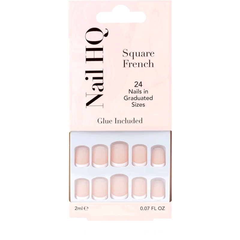 Nail HQ Nail HQ Square French Ψεύτικα νύχια 24 τμχ