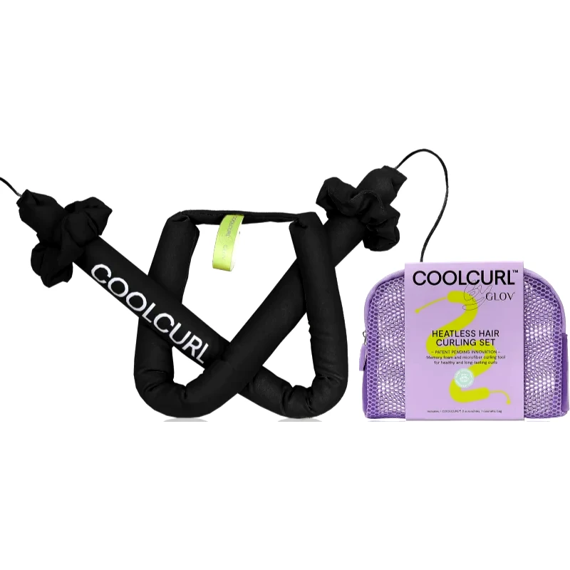 GLOV GLOV CoolCurl Heatless Haircurling Tool αξεσουάρ μαλλιών για σγουρό φορμάρισμα καλλυντικό τσαντάκι Black 1 τμχ