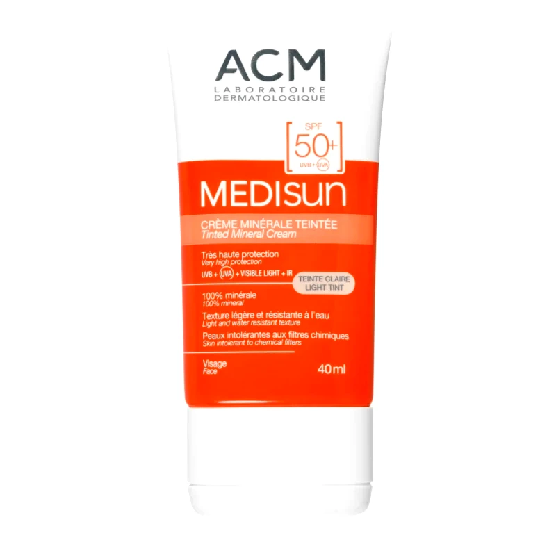 ACM ACM Medisun μεταλλική ενυδατική τονωτική κρέμα SPF 50+ απόχρωση Light Tint 40 ml
