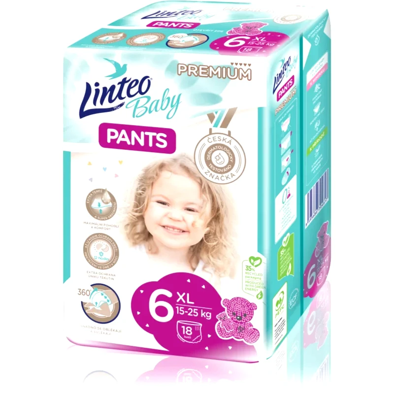 Linteo Linteo Baby Pants πάνα - βρακάκι μιας χρήσης XL Premium 15-25 kg 18 τμχ