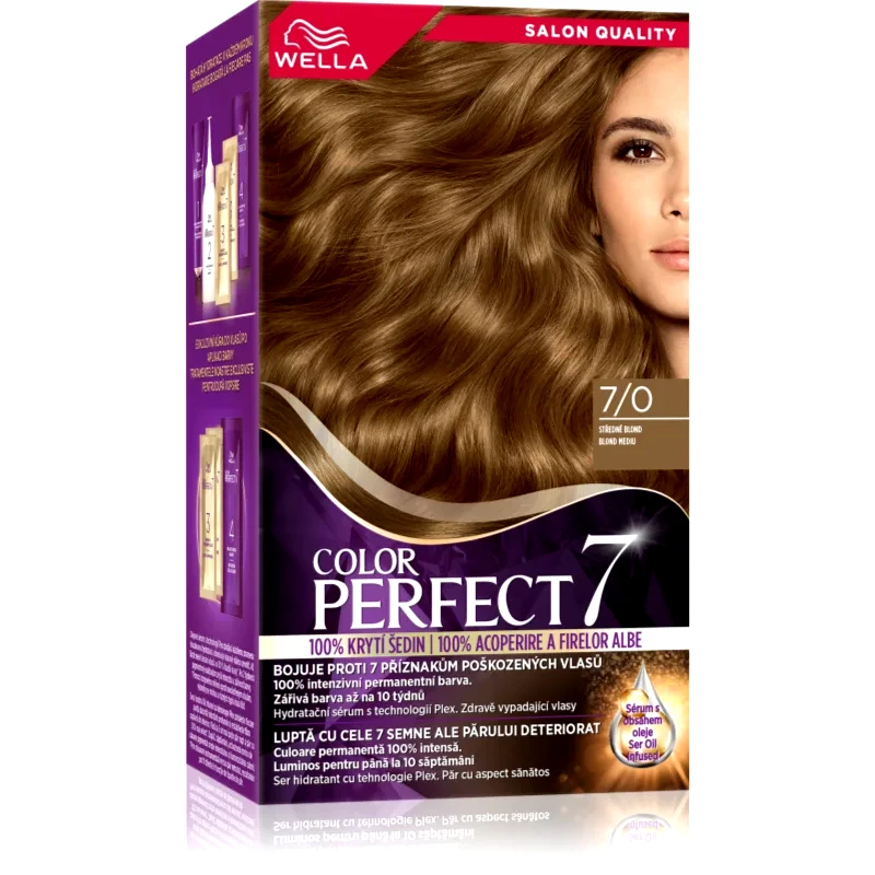 Wella Wella Color Perfect βαφή μαλλιών απόχρωση 7/0 Medium Blonde 1 τμχ