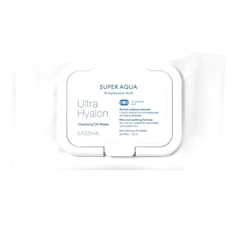 Missha Missha Super Aqua 10 Hyaluronic Acid καθαριστικά μαντηλάκια και ντεμακιγιάζ 30 τμχ