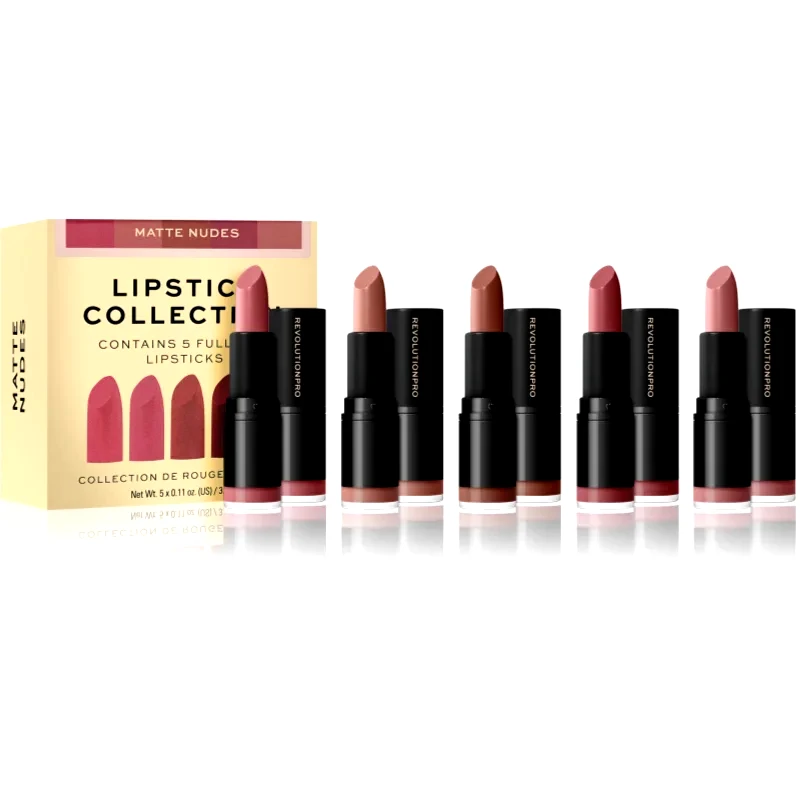 Revolution PRO Revolution PRO Lipstick Collection Σετ κραγιόν απόχρωση Matte Nude 5 τμχ
