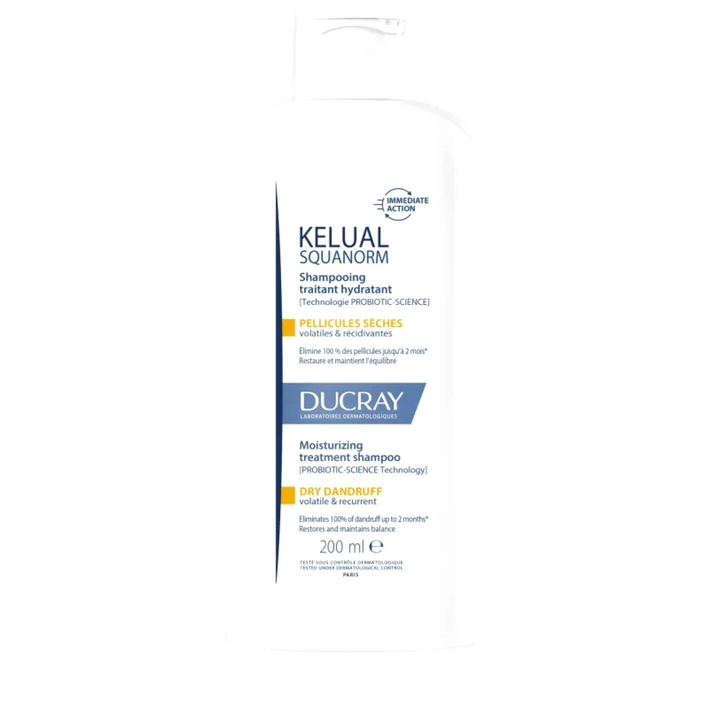 Ducray Ducray Kelual Squanorm Moisturizing Treatment Shampoo Dry Dandruff σαμπουάν για την αντιμετώπιση της ξηρής πυτιρίδας 200 ml