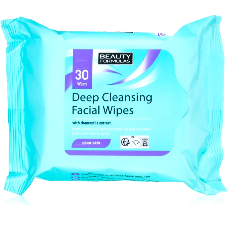 Beauty Formulas Beauty Formulas Clear Skin Deep Cleansing υγρά μαντηλάκια καθαρισμού για λιπαρή και προβληματική επιδερμίδα 30 τμχ