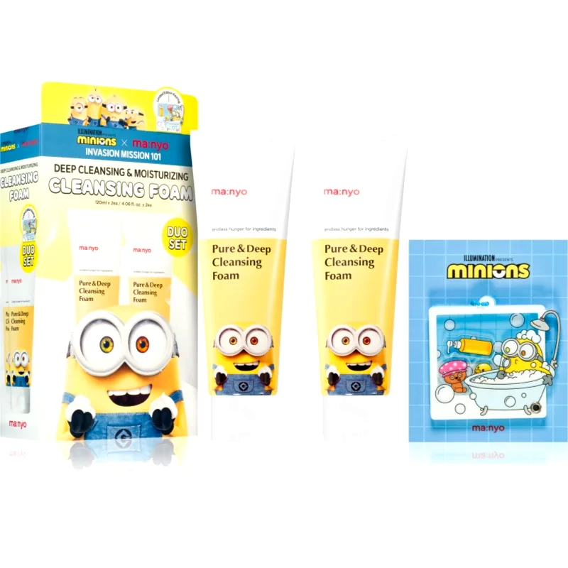 ma:nyo ma:nyo Minions Pure & Deep Cleansing Foam Duo Set σετ δώρου για τέλειο καθαρισμό