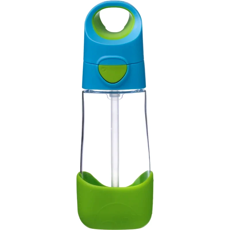 B.Box B.Box Bottle with Straw μπουκάλι με καλαμάκι Blue Green 450 ml