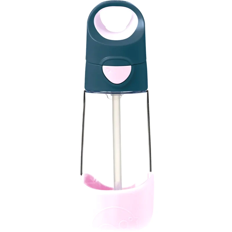 B.Box B.Box Bottle with Straw μπουκάλι με καλαμάκι Indigo Pink 450 ml
