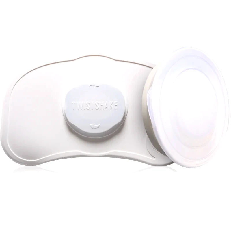 Twistshake Twistshake Click-mat Mini + Plate παιδικό σουπλά σιλικόνης με πιατάκι White 2 τμχ