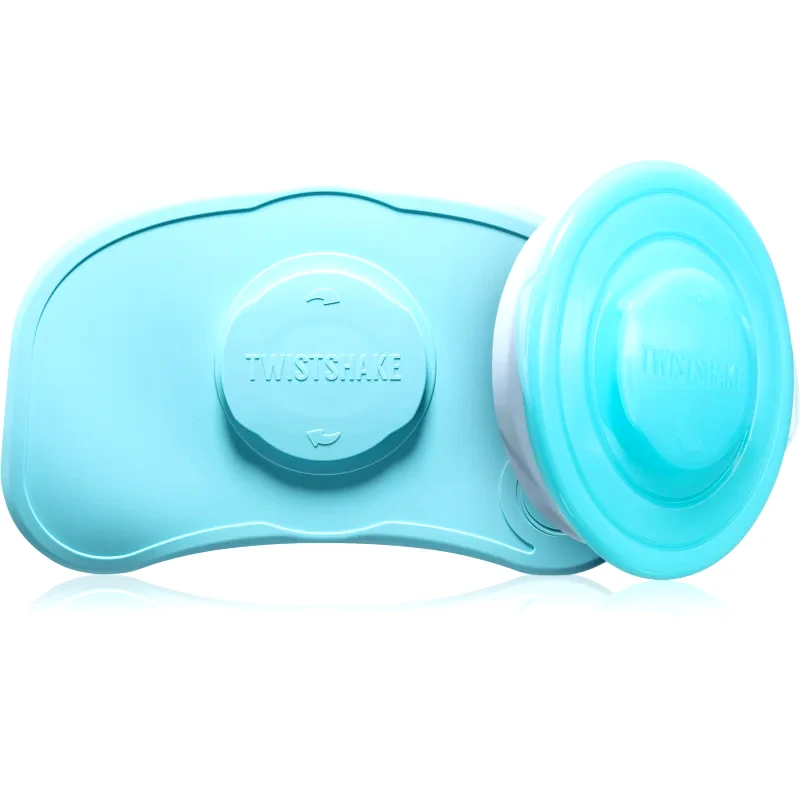 Twistshake Twistshake Click-mat Mini + Plate παιδικό σουπλά σιλικόνης με πιατάκι Pastel Blue 2 τμχ