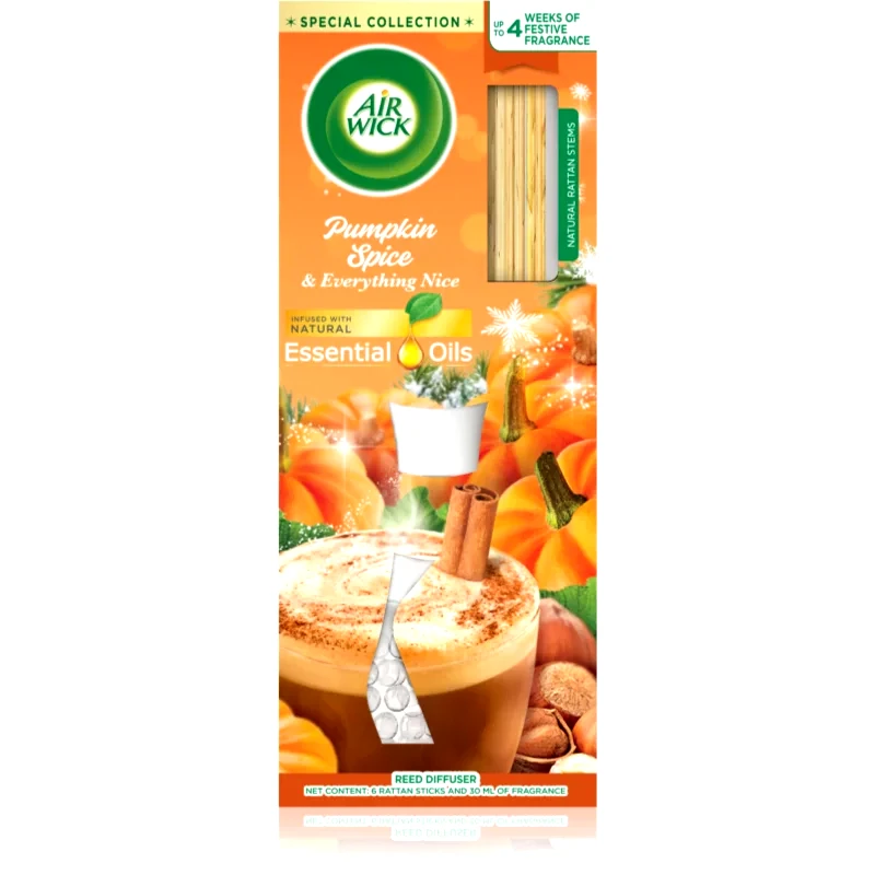 Air Wick Air Wick Reed Diffuser Pumpkin Spice & Everything Fine αρωματικός διαχύτης επαναπλήρωσης 30 ml